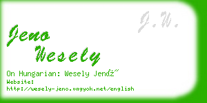 jeno wesely business card